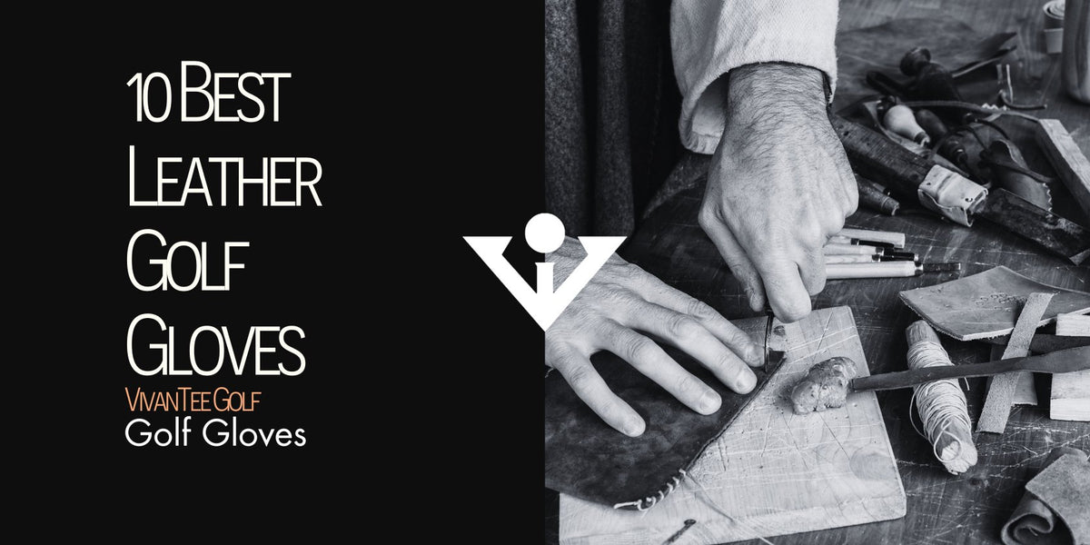 Leather work being done on a bench with a lot of tools in black and white, in VivanTee's signature blog banner labeled,