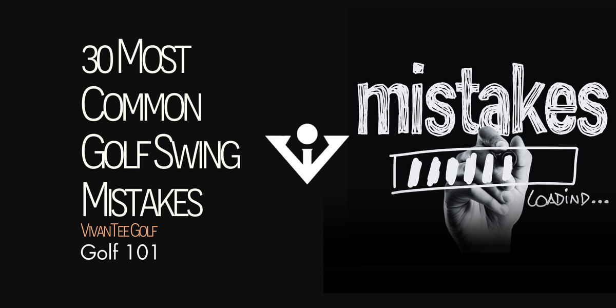 Image of hand writing mistakes on a wall in black and white in our signature blog banner to highlight 30 common golf swing mistakes and terms.