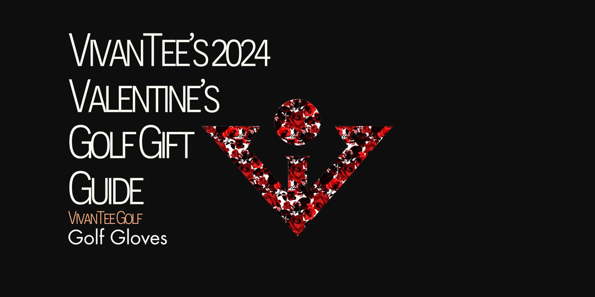 VivanTee logo with floral red rose pattern inside to represent our 2024 Valentine's Golf gift guide for him and her.