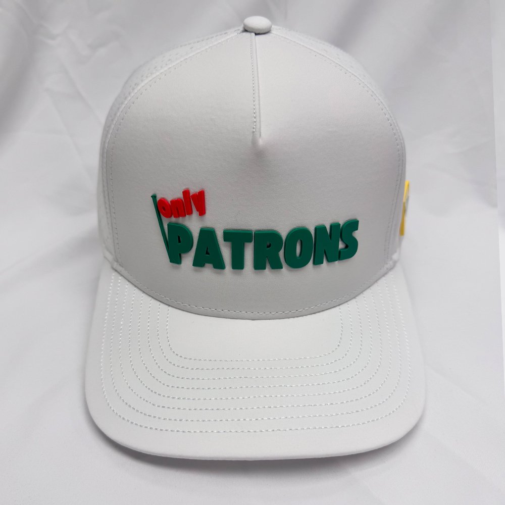 6 panel curved bill Champion's Golf Hat by VivanTee Golf in a white background.