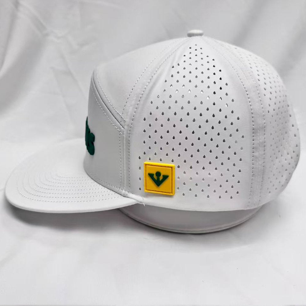 Side of Champion's Golf Hat showing yellow logo - VivanTee GolfVivanTee Golf