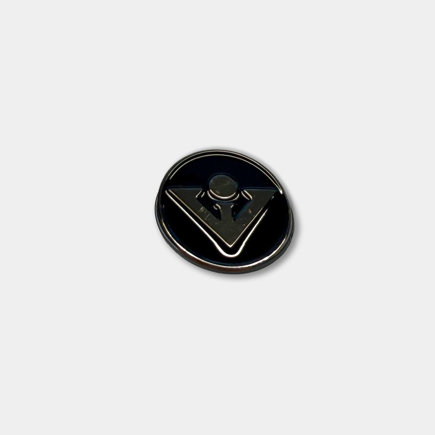 Dark Night ball marker in all black by VivanTee Golf with a white background.