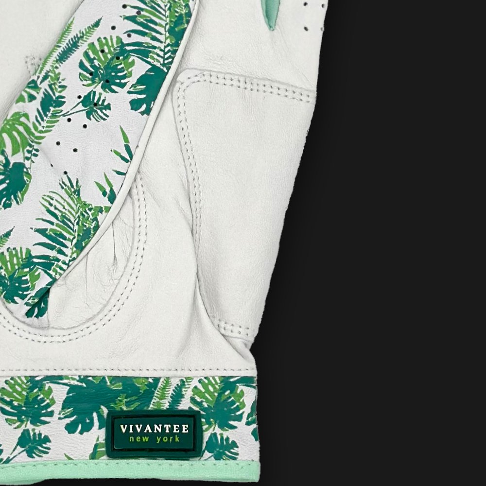 Close up of golf glove with palm patch by VivanTee Golf.