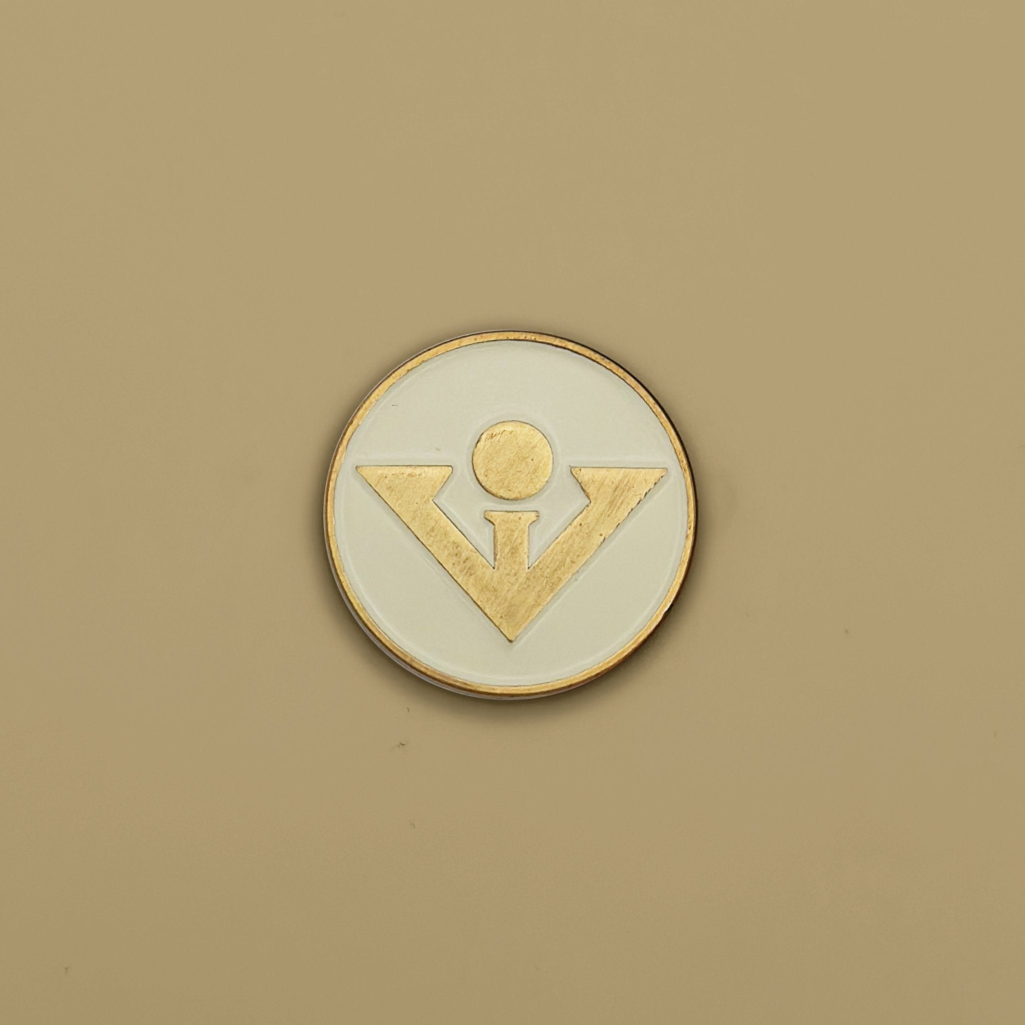 Cream and Copper Magnetic Golf Ball Marker