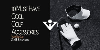 Various cool golf accessories laid next to each other in black and white in our signature blog banner.  