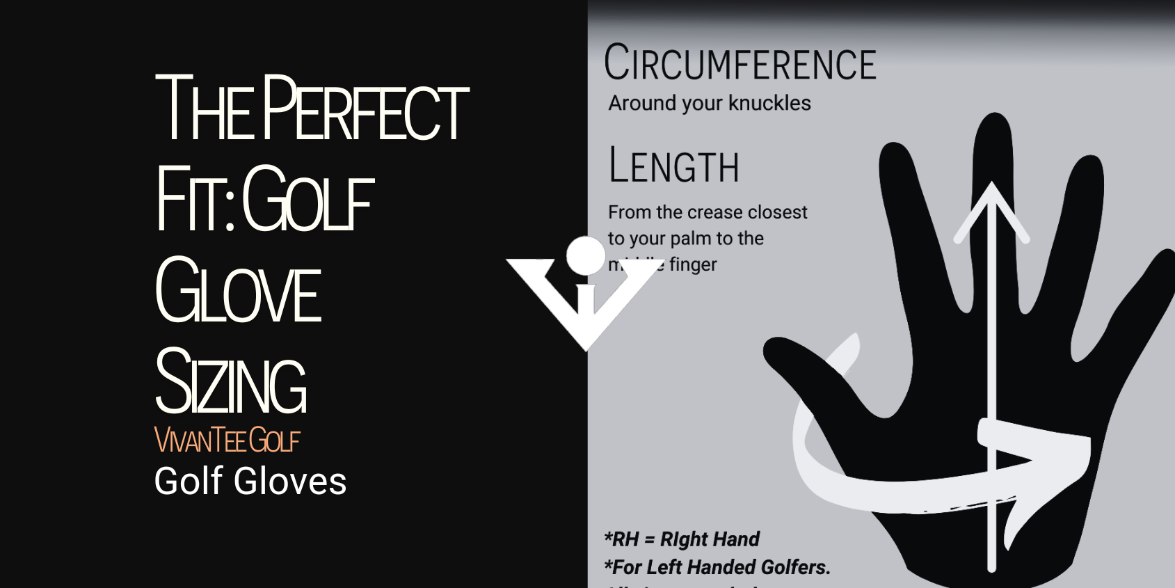 Golf Glove Sizes overview in our signature article banner along with golf glove size chart example.
