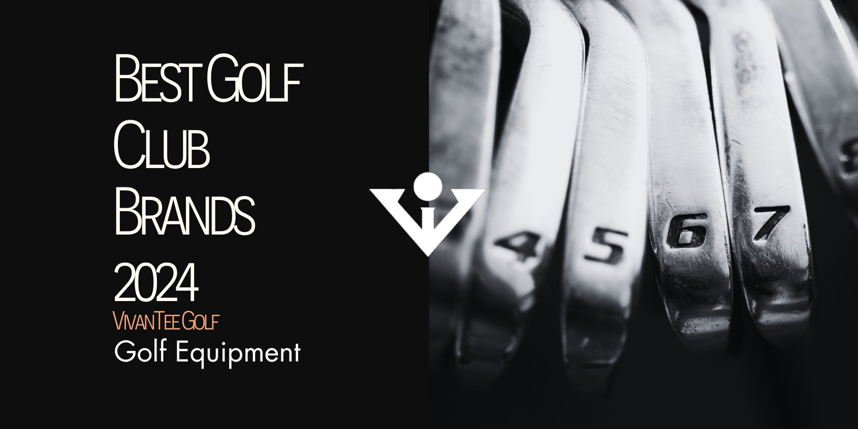 Showing various irons from 4-8 lined up, in our signature blog banner for best golf club brands in 2024