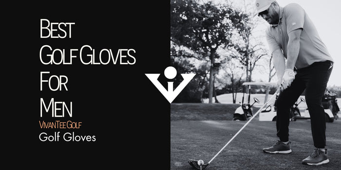 Man teeing up with a driver wearing in black and white in our signature blog banner with the title 