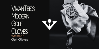A golf glove in cheetah print in black and white in VivanTee's signature blog banner titled 