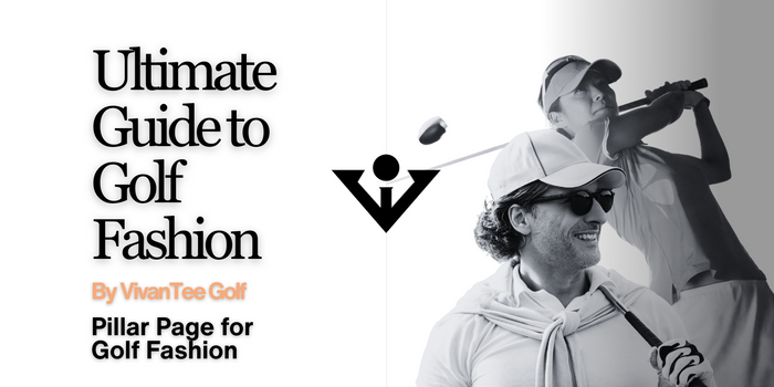 Image show casing a stylish male and female golfer for the ultimate guide for men and women's golf fashion