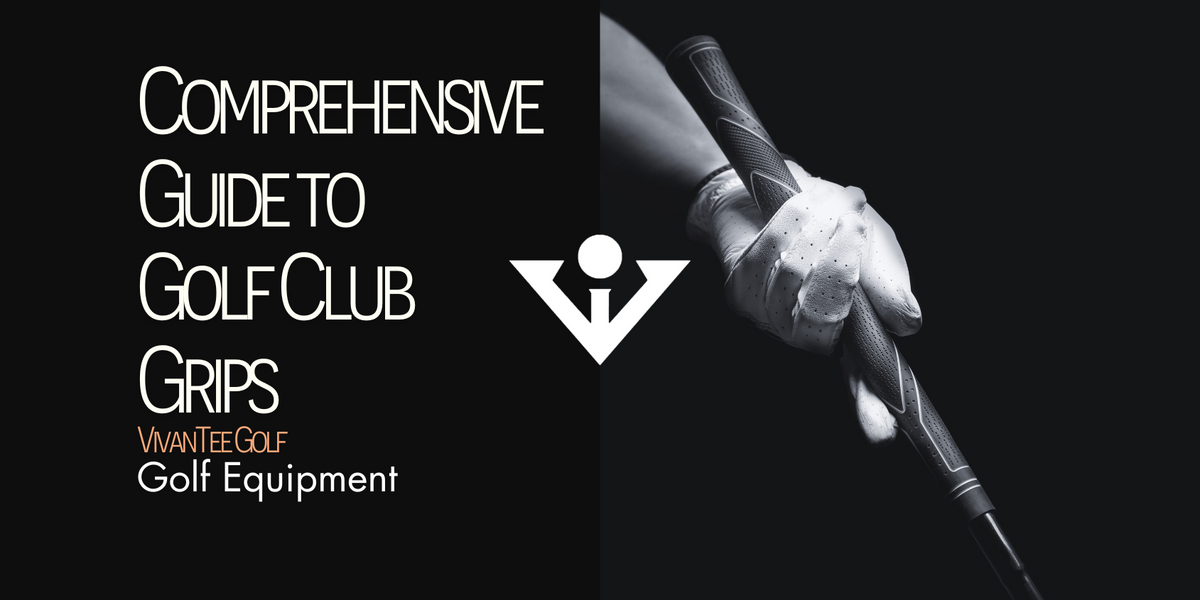 Image of golfer holding a golf club and showing off their golf club grips in VivanTee's signature blog banner