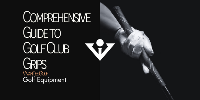 Image of golfer holding a golf club and showing off their golf club grips in VivanTee's signature blog banner