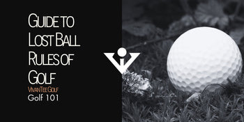 Image in black and white of a golf ball lost in the forest in VivanTee's signature blog banner with title 