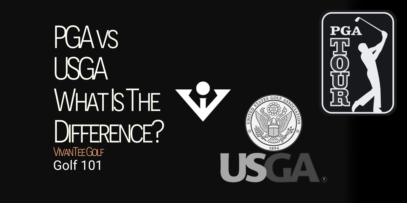 PGA vs USGA image with both brands logos behind our signature Blog Banner.