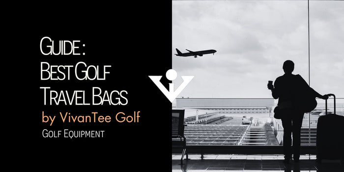 Image of tourist watching a plane take off in our signature blog banner for best golf travel bags in 2024.