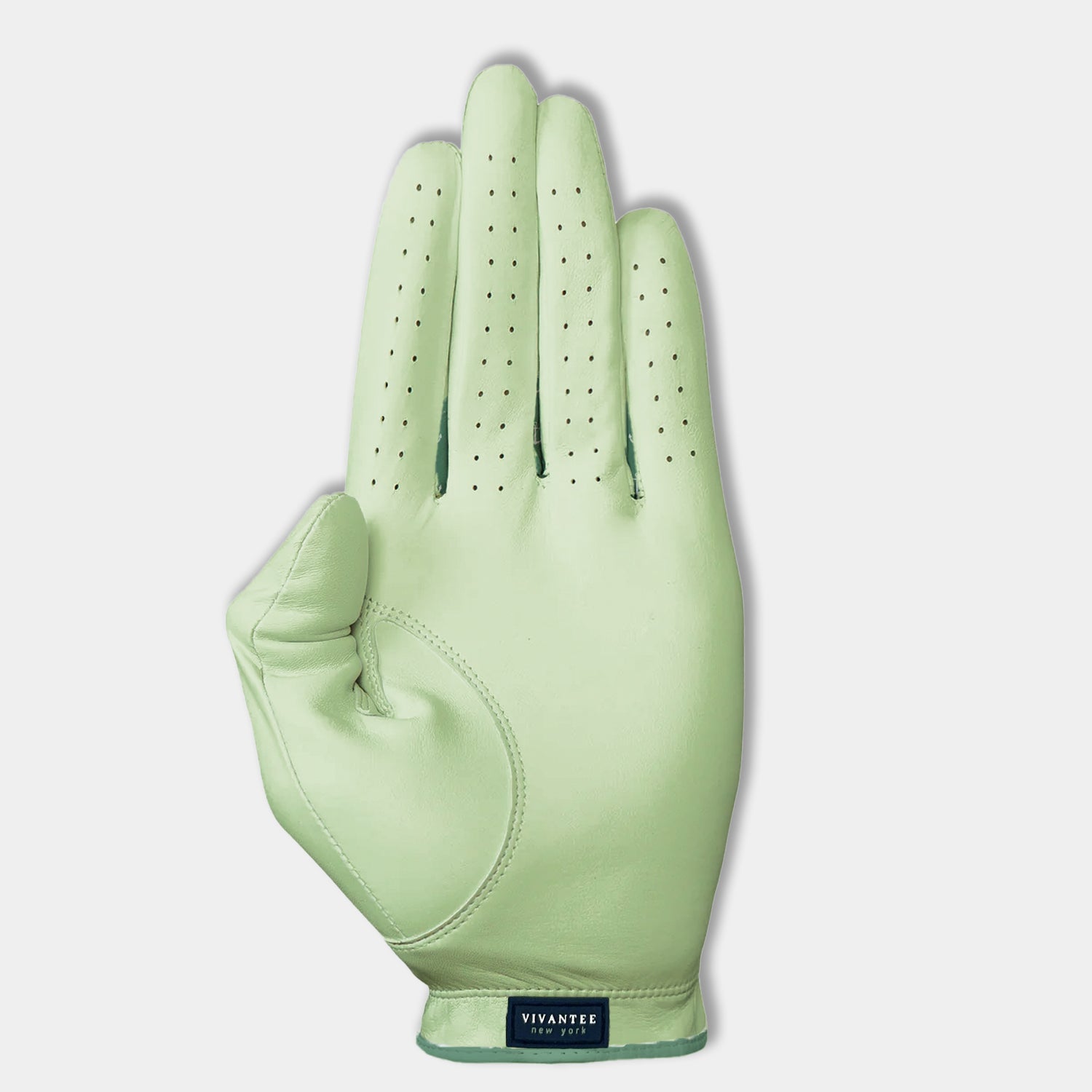 Bottom of women's Seaport Serenity green golf glove.