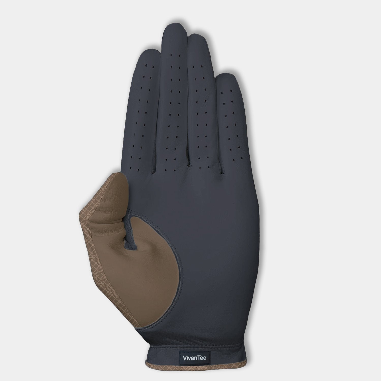 Navy Blue Golf Glove for women showing the palm and VivanTee logo.