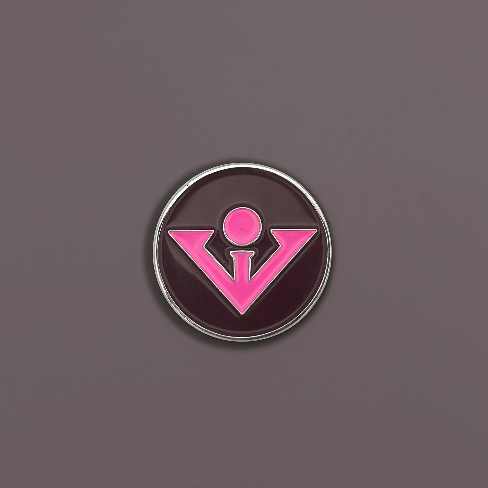 Burgundy and pink magnetic Golf Ball Marker front view